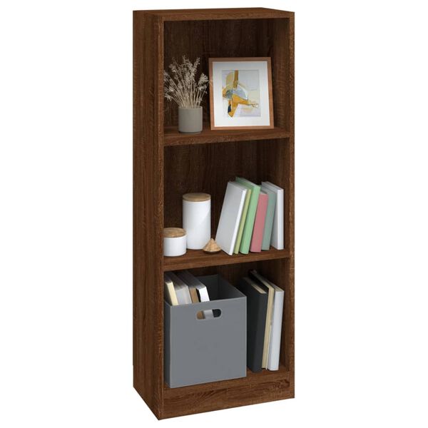 vidaXL Libreria 3 Ripiani Rovere Marrone 40x24x109cm Legno Multistrato