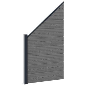 vidaXL Set di Recinzione 95 x 180 cm WPC e Alluminio Grigio