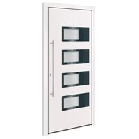 vidaXL Porta Ingresso Bianca 100x210 cm in Alluminio e PVC