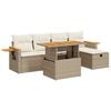vidaXL Set Divano da Giardino 6 pz con Cuscini Beige in Polyrattan