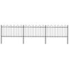 vidaXL Recinzione da Giardino con Parte Superiore ad Anello in Acciaio 504x100 cm Nera