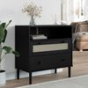 vidaXL Credenza SENJA Aspetto Rattan Nero 80x40x80 cm Massello Pino
