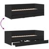 vidaXL Divano Letto con Cassetti senza Materasso Nero 75x190 cm