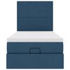 vidaXL Struttura Letto Pouf con Materasso Blu 90x190 cm in Tessuto