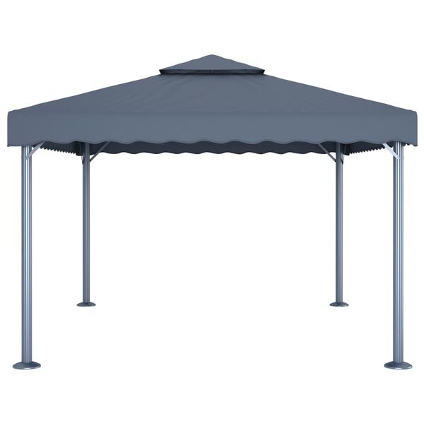 vidaXL Gazebo con Pareti e Luci LED 400x300 cm Antracite in Alluminio