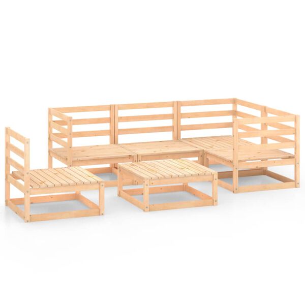 vidaXL Set Divani da Giardino 6 pz in Legno Massello di Pino
