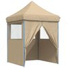 vidaXL Tendone per Feste Pieghevole Pop-Up con 4 Pareti Beige