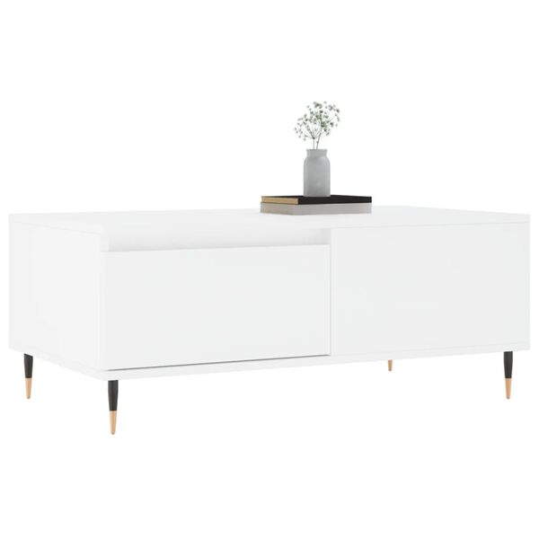 vidaXL Tavolino da Salotto Bianco 90x50x36,5 cm in Legno Multistrato