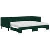 vidaXL Divano Letto Estraibile Materassi Verde Scuro 90x200 Velluto