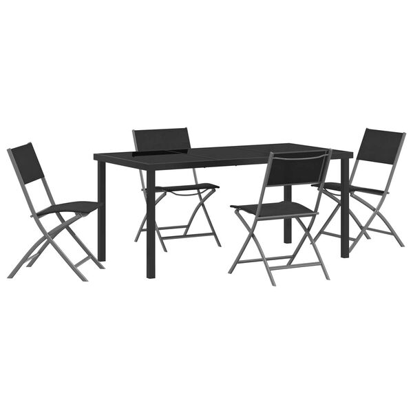 vidaXL Set da Pranzo per Giardino 5 pcs Nero