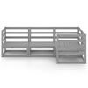 vidaXL Set Divani da Giardino 4 pz Grigio in Legno Massello di Pino