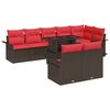 vidaXL Set Divano da Giardino 9 pcs Marrone Rattan in Polipropilene