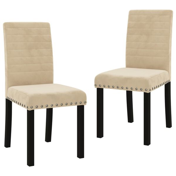 vidaXL Sedie da Pranzo 2 pz Crema in Velluto