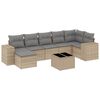 vidaXL Set Divano da Giardino 8 pz con Cuscini Beige in Polyrattan