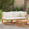 vidaXL Set Divani da Giardino 2 pz con Cuscini Bianco Crema in Acacia