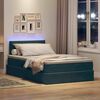vidaXL Letto con contenitore e LED Verde Scuro 120 x 200 cm Velluto