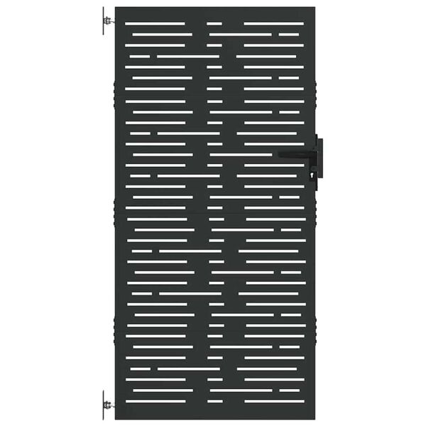 vidaXL Cancello da giardino 85x175 cm in acciaio Corten design quadrato