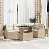 vidaXL Set Divano da Giardino con cuscino 6 pcs Beige Poly Rattan