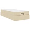 vidaXL Struttura letto con materasso con materasso 2 pcs Crema Tessuto