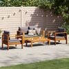vidaXL Set Divani da Giardino 4pz con Cuscini Legno Massello di Acacia