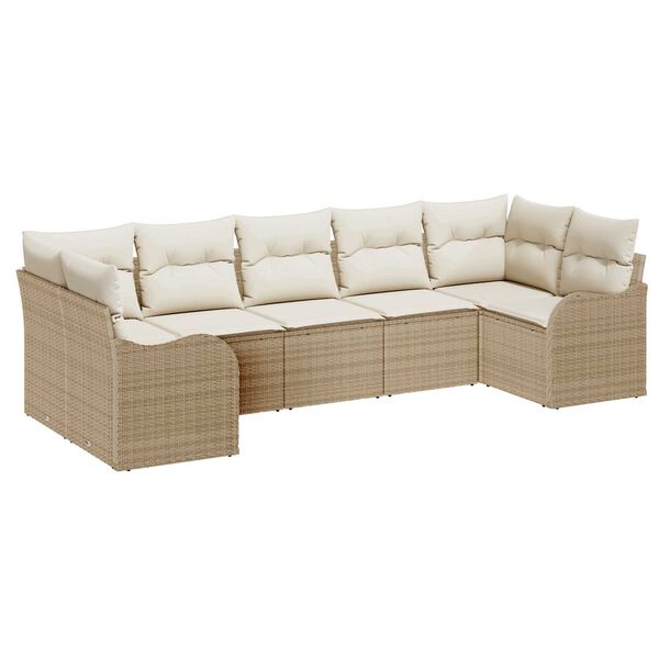vidaXL Set Divano da Giardino Beige polyrattan