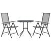 vidaXL Set Sedie Giardino Reclinabili 3pz Antracite Acciaio Verniciato