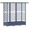 vidaXL Letto Rialzato con Griglia e Tetto Grigio 164 x 40 x 123 cm PP