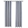 vidaXL Tende Oscuranti con Anelli in Metallo 2 pz Grigie 140x245 cm