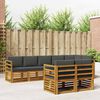 vidaXL Set divani 8 pcs Naturale e Antracite Legno di Acacia Massello