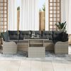 vidaXL Set Divano da Giardino 8 pcs Grigio chiaro Poly Rattan