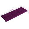 vidaXL Tappetini per scale 15 pz 65x21x4 cm Rosa Bordo rettangolare