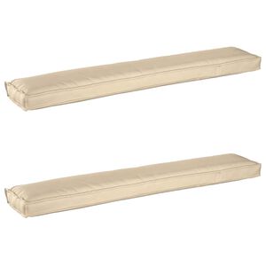 vidaXL Set di Cuscini per Pallet 2 pcs Beige 200 x 40 x 8 cm