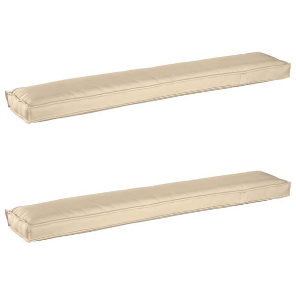 vidaXL Set di Cuscini per Pallet 2 pcs Beige 200 x 40 x 8 cm