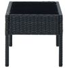 vidaXL Tavolo da Giardino Nero 75x40x37 cm in Polyrattan