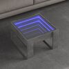 vidaXL Tavolino Salotto con LED Infinity Grigio Cemento 50x53x30 cm