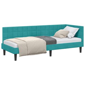 vidaXL Cornice del letto ad angolo Turchese 80 x 200 cm Velluto