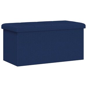 vidaXL Cassapanca Pieghevole Blu in Simil Lino