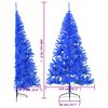 vidaXL Albero di Natale Artificiale a Metà con Supporto Blu 180 cm PVC