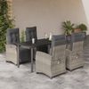 vidaXL Set Pranzo da Giardino 5pz con Cuscini Grigio Chiaro Polyrattan