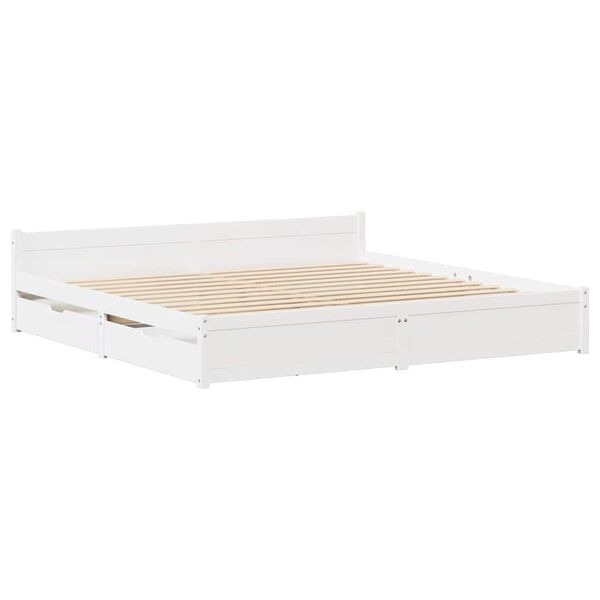 vidaXL Letto senza Materasso Bianco 120x200 cm Legno Massello di Pino