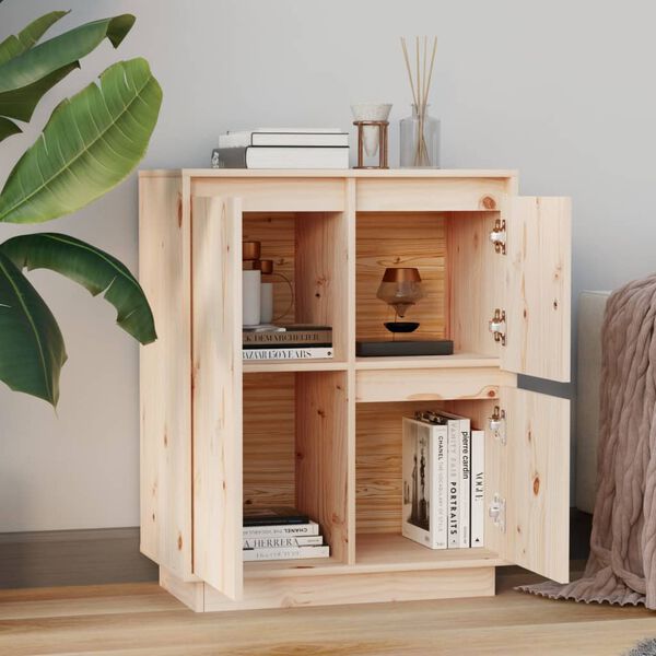 vidaXL Credenza 60x34x75 cm in Legno Massello di Pino