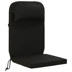 vidaXL Cuscino per Lounger Sole 100% Poliestere Nero 55 x 124 x 5 cm