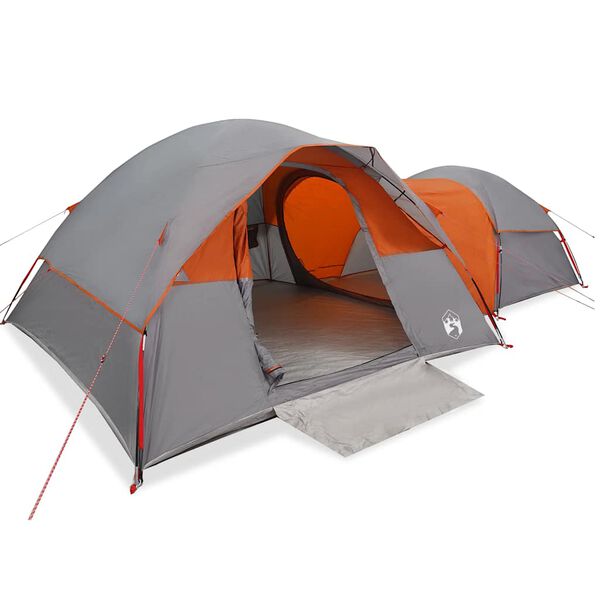vidaXL Tenda da Campeggio 5 Persone Grigio e Arancione Impermeabile