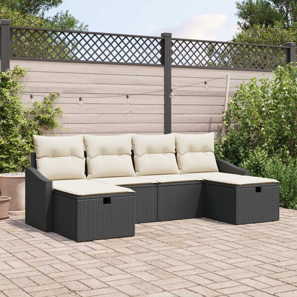 vidaXL Set di divani con cuscino 6 pcs polyrattan