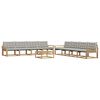 vidaXL Set di divani da esterno 9 pz Bianco e Grigio Chiaro