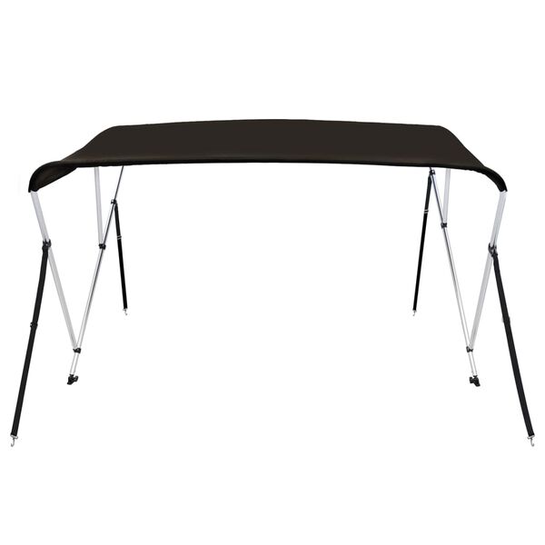 vidaXL Bimini di Prua con Tendalino 3 Archi Nero 183x180x137 cm