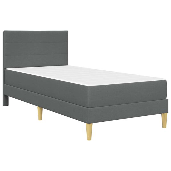 vidaXL Struttura letto con materasso Grigio scuro 90 x 190 cm Tessuto