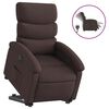 vidaXL Poltrona Alzapersona Reclinante Elettrica Marrone Scuro Tessuto