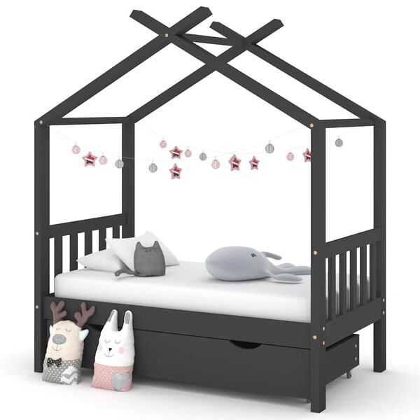 vidaXL Giroletto per Bambini con Cassetto in Legno di Pino 70x140cm