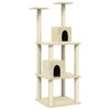 vidaXL Albero per Gatti con Tiragraffi in Sisal Crema 141 cm